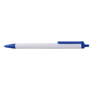   Golyóstoll, 0,7 mm, nyomógombos, kék-fehér tolltest, VICTORIA OFFICE, kék 50 db