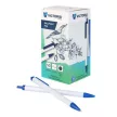 Golyóstoll, 0,7 mm, nyomógombos, kék-fehér tolltest, VICTORIA OFFICE, kék 50 db