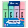 Szövegkiemelő készlet, 1-5 mm, VICTORIA OFFICE, "ColorLine", 4 különböző pasztell szín 4 db