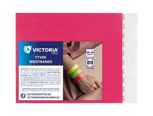 Karszalag, 3/4", tyvek, neon rózsaszín, VICTORIA OFFICE 100 db