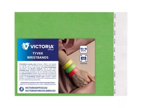 Karszalag, 3/4", tyvek, neon zöld, VICTORIA OFFICE 100 db