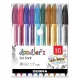 Zseléstoll készlet, 0,33 mm, kupakos, ZEBRA "Doodler'z Glitter", 10 csillogó vegyes szín 10 db
