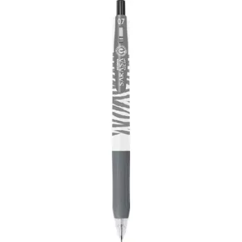   Zseléstoll, 0,33 mm, nyomógombos, csíkos test, ZEBRA "Sarasa Clip Pastel", pasztellfekete 1 db