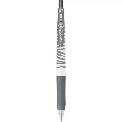 Zseléstoll, 0,33 mm, nyomógombos, csíkos test, ZEBRA "Sarasa Clip Pastel", pasztellfekete 1 db