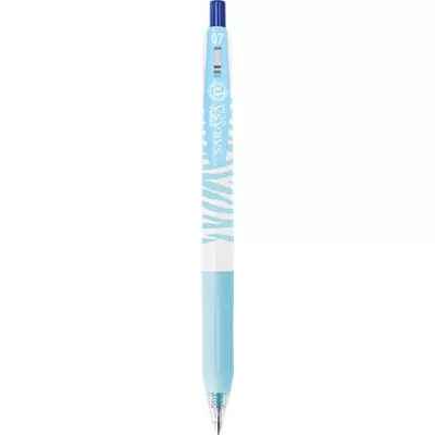 Zseléstoll, 0,33 mm, nyomógombos, csíkos test, ZEBRA "Sarasa Clip Pastel", pasztellkék 1 db