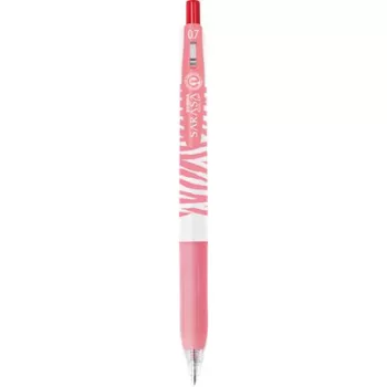   Zseléstoll, 0,33 mm, nyomógombos, csíkos test, ZEBRA "Sarasa Clip Pastel", pasztellpiros 1 db