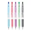 Zseléstoll készlet, 0,33 mm, nyomógombos, csíkos test, ZEBRA "Sarasa Clip Pastel", 5 különböző pasztell szín 5 db