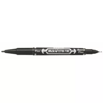   Alkoholos marker, 0,5/1,0 mm, kétvégű, ZEBRA "Mckie Extra Fine", fekete 1 db