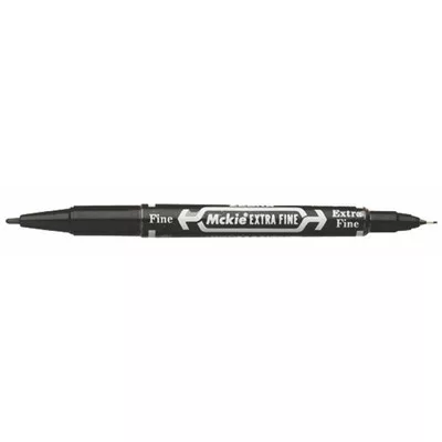 Alkoholos marker, 0,5/1,0 mm, kétvégű, ZEBRA "Mckie Extra Fine", fekete 1 db