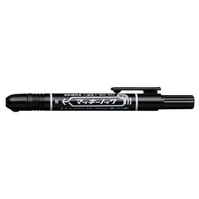 Alkoholos marker, 1,3 mm, nyomógombos, ZEBRA "Mckie Retractable", fekete 1 db
