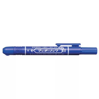 Alkoholos marker, 1,3 mm, nyomógombos, ZEBRA "Mckie Retractable", kék 1 db