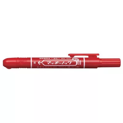 Alkoholos marker, 1,3 mm, nyomógombos, ZEBRA "Mckie Retractable", piros 1 db