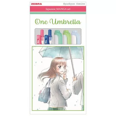 Írószer készlet, ZEBRA "Manga Set, One Umbrella", 5 darabos 5 db