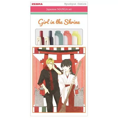 Írószer készlet, ZEBRA "Manga Set, Girl in the shrine", 5 darabos 5 db