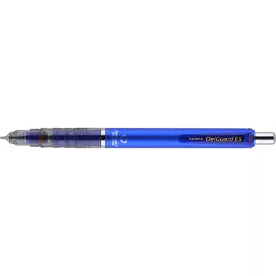 Nyomósirón, 0,5 mm, ZEBRA "DelGuard", kék 1 db
