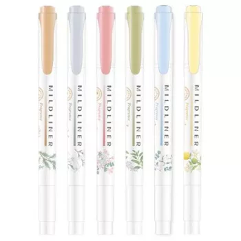   Szövegkiemelő készlet, 1,4/4 mm, kétvégű, ZEBRA "Mildliner Scented Fragrance", 6 különböző szín 5 db