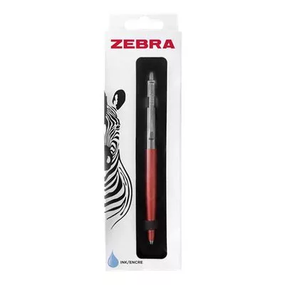 Golyóstoll, 0,24 mm, nyomógombos, ezüst színű klip, pink tolltest, ZEBRA "901", kék 1 db