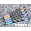 Golyóstoll, 0,24 mm, nyomógombos, rozsdamentes acél, pasztellsárga tolltest, ZEBRA "F-301", kék 1 db