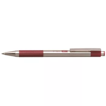   Golyóstoll, 0,24 mm, nyomógombos, rozsdamentes acél, bordó tolltest, ZEBRA "F-301", kék 1 db