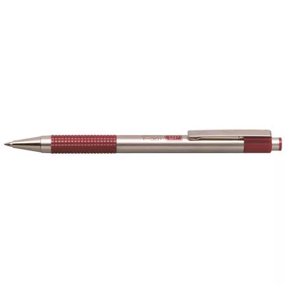 Golyóstoll, 0,24 mm, nyomógombos, rozsdamentes acél, bordó tolltest, ZEBRA "F-301", kék 1 db
