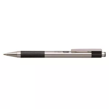   Golyóstoll, 0,24 mm, nyomógombos, rozsdamentes acél, fekete tolltest, ZEBRA "F-301", kék 1 db