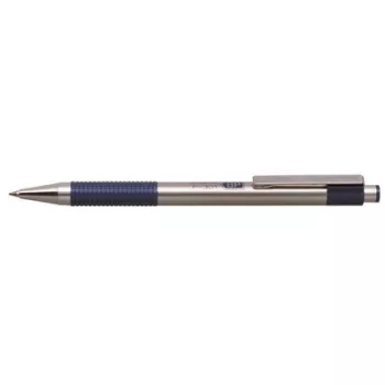   Golyóstoll, 0,24 mm, nyomógombos, rozsdamentes acél, kék tolltest, ZEBRA "F-301", kék 1 db