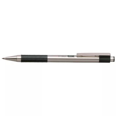 Golyóstoll, 0,24 mm, nyomógombos, rozsdamentes acél, zöld tolltest, ZEBRA "F-301", kék 1 db