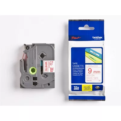 Brother P-touch TZe-222 szalagkazetta, 9mm széles, 8 méter hosszú - FEHÉR alapon PIROS felirat