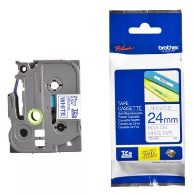 Brother TZe-253 24 mm széles 8 m hosszú szalagkazetta - FEHÉR alapon KÉK felirat