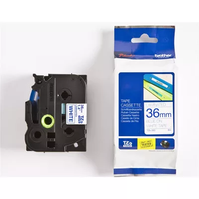 Brother P-touch TZe-263 szalagkazetta, 36mm széles, 8 méter hosszú - FEHÉR alapon KÉK felirat