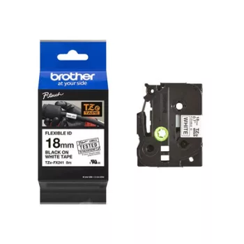   Brother P-touch TZe-FX241 szalagkazetta, 18mm széles, 8 méter hosszú - FEHÉR alapon FEKETE / BLACK felirat