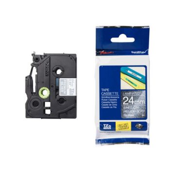   Brother P-touch TZe-PR955 szalagkazetta 8 méter, 24mm széles, 8 méter hosszú - EZÜST alapon FEHÉR felirat