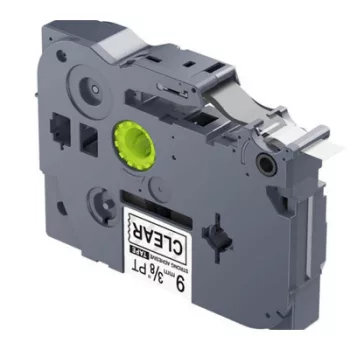   Utángyártott BROTHER TZeS121 szalagkazetta 9mm x 8m ÁTLÁTSZÓ alapon FEKETE / BLACK
