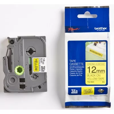 Brother TZe-S631 12 mm széles 8 m hosszú szalagkazetta - SÁRGA / YELLOW alapon FEKETE / BLACK felirat