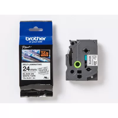 Brother P-touch TZe-SL251 szalagkazetta, 24mm széles, 8 méter hosszú - FEHÉR alapon FEKETE / BLACK  felirat
