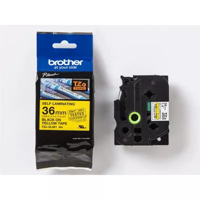 Brother P-touch TZe-SL661 szalagkazetta, 36mm széles, 8 méter hosszú - SÁRGA / YELLOW alapon FEKETE / BLACK felirat