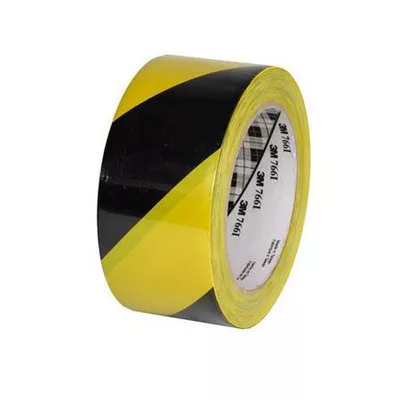 Ipari jelzőszalag, 50mm x 33m, 3M, sárga-fekete 33 méter