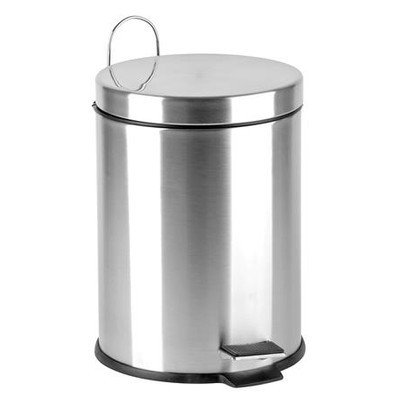 Pedálos szemetes, rozsdamentes acél, kivehető műanyag vödörrel, 3 liter