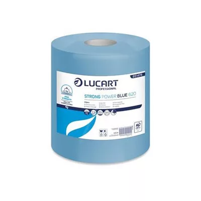 Törlőkendő, tekercses, ipari, LUCART "Strong Power Blue 620", kék 1 tek