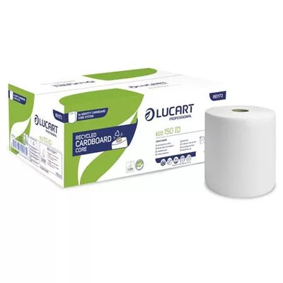 Kéztörlő, tekercses, 2 rétegű, LUCART, "Eco 150 ID", fehér 6 tek