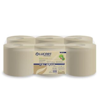   Kéztörlő, tekercses, 2 rétegű, LUCART "EcoNatural 19 CF", havanna barna