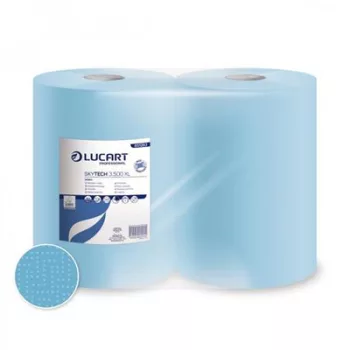   Törlőkendő, tekercses, 3 rétegű, LUCART "SKYTECH 3.500 XL", kék 2 tek