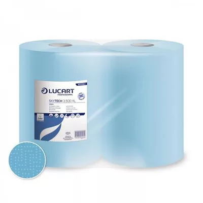Törlőkendő, tekercses, 3 rétegű, LUCART "SKYTECH 3.500 XL", kék 2 tek
