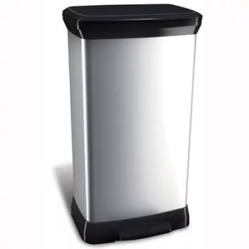 Pedálos szemetes, fémhatású, 50 l, CURVER 1 db