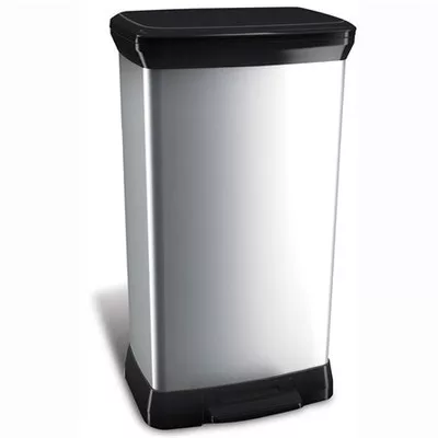 Pedálos szemetes, fémhatású, 50 l, CURVER 1 db