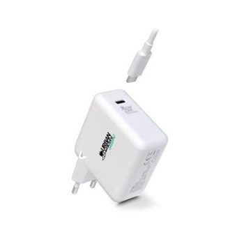   Hálózati töltő, 1xUSB-C (65W), USB-C–USB-C kábel, URBAN FACTORY