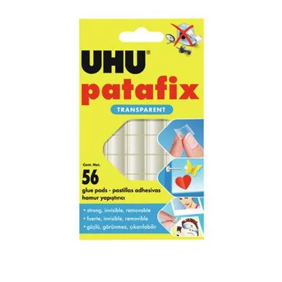 Ragasztó négyzetek, kétoldalú, 56 db, UHU "Patafix", átlátszó