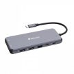 USB elosztó-HUB, USB-C PD/2xHDMI/VGA/LAN/3xUSB/USB-C/2xUSB 2.0/SD/mSD/3,5jack VERBATIM