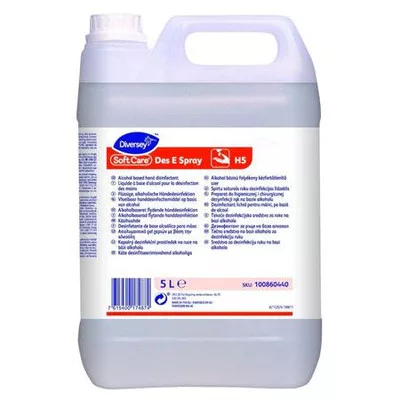 Kézfertőtlenítő folyadék, alkoholos, 5 l, DIVERSEY "Soft Care Des E Spray" 5 liter