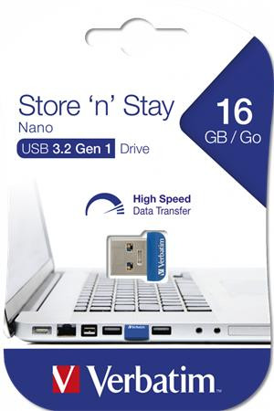 Pendrive, 16GB, USB 3.2, 80/25MB/s, VERBATIM "Nano"